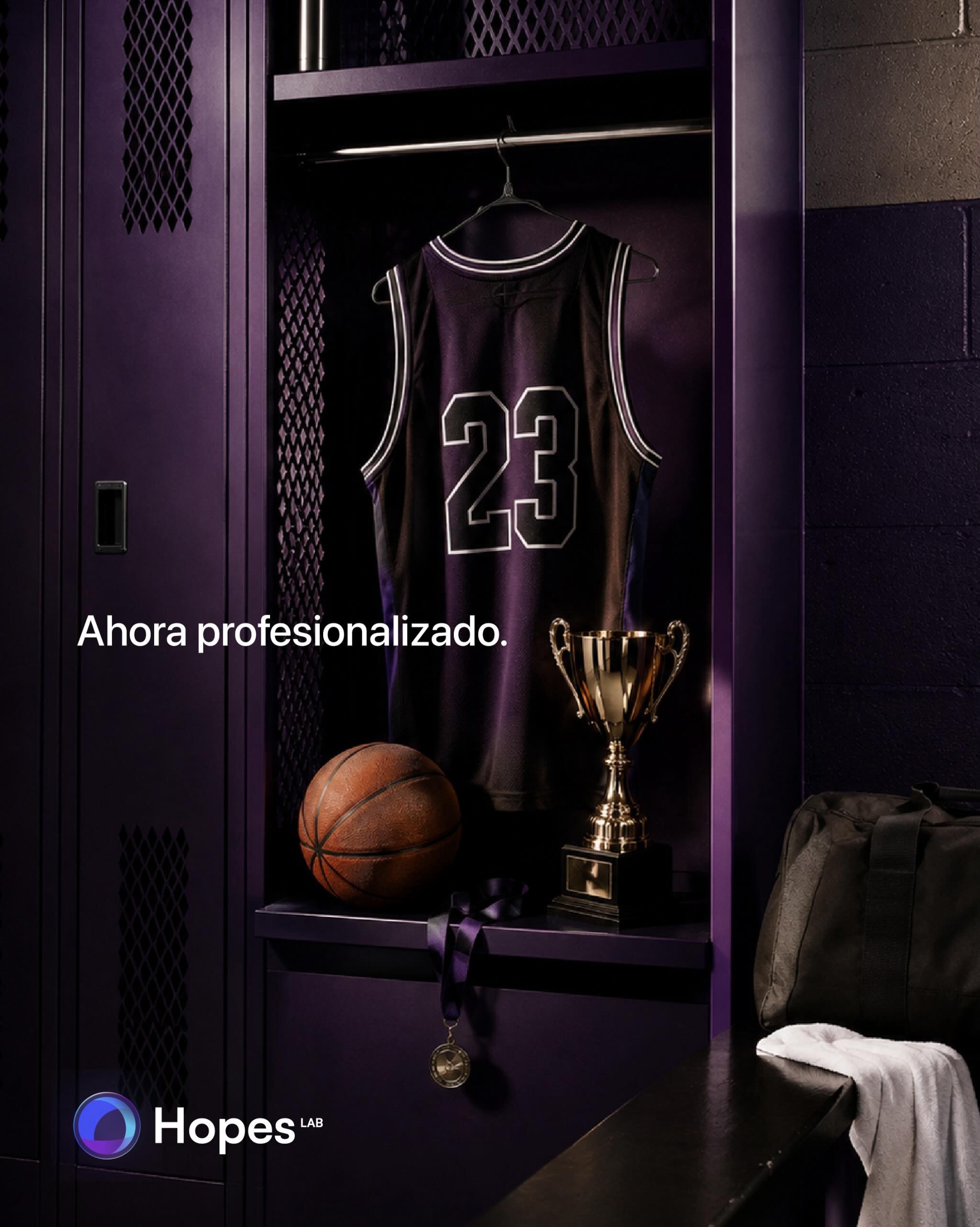 Vestuario de básquet preparado para competir